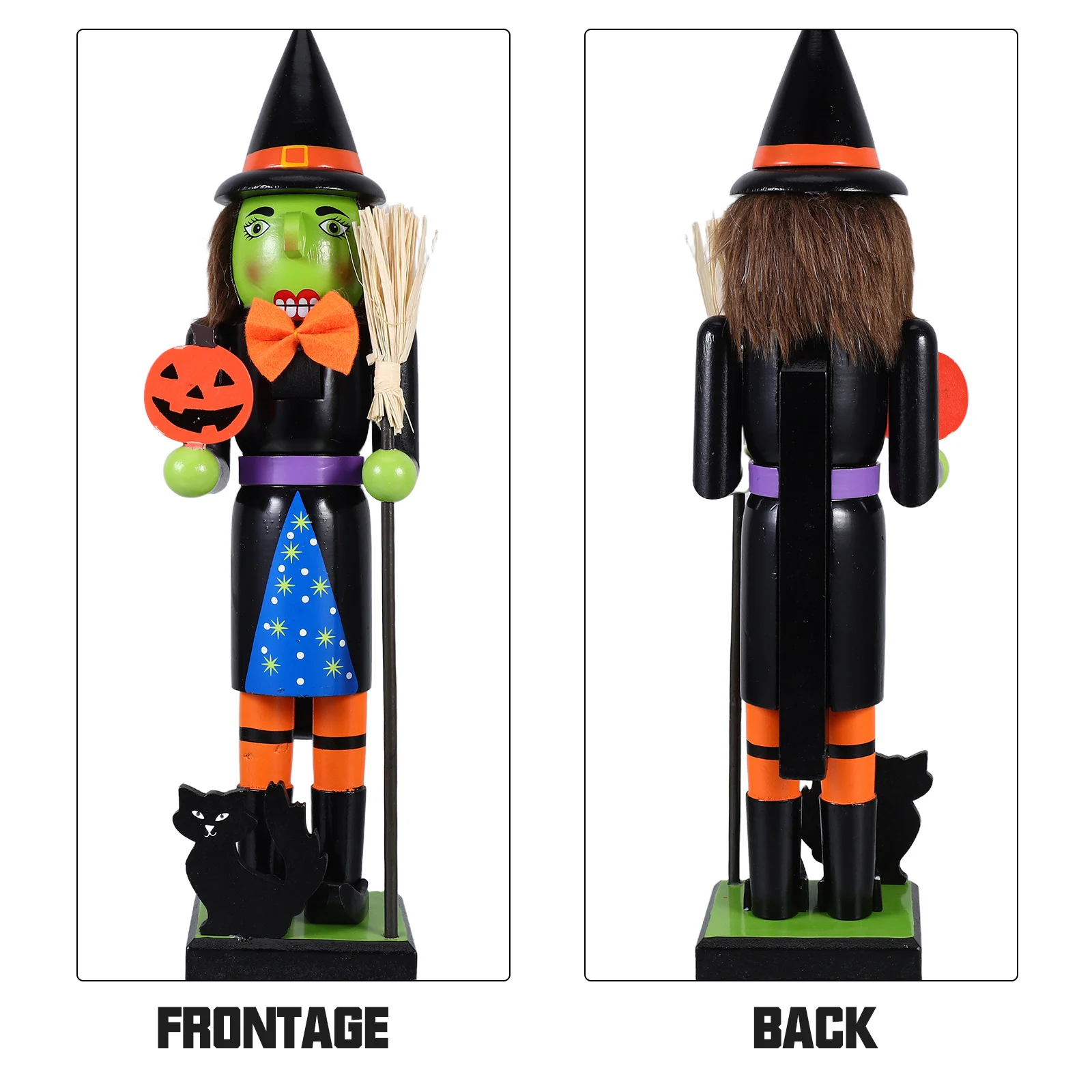 Wooden Halloween Nutcracker Pumpkin Man Decoration Jack-O'-Lantern Ornament Witch Figure Spooky Holiday Party Favor
Wooden Halloween Nutcracker Pumpkin Man Decoration Jack-O'-Lantern Ornament Witch Figure Spooky Holiday Party Favor