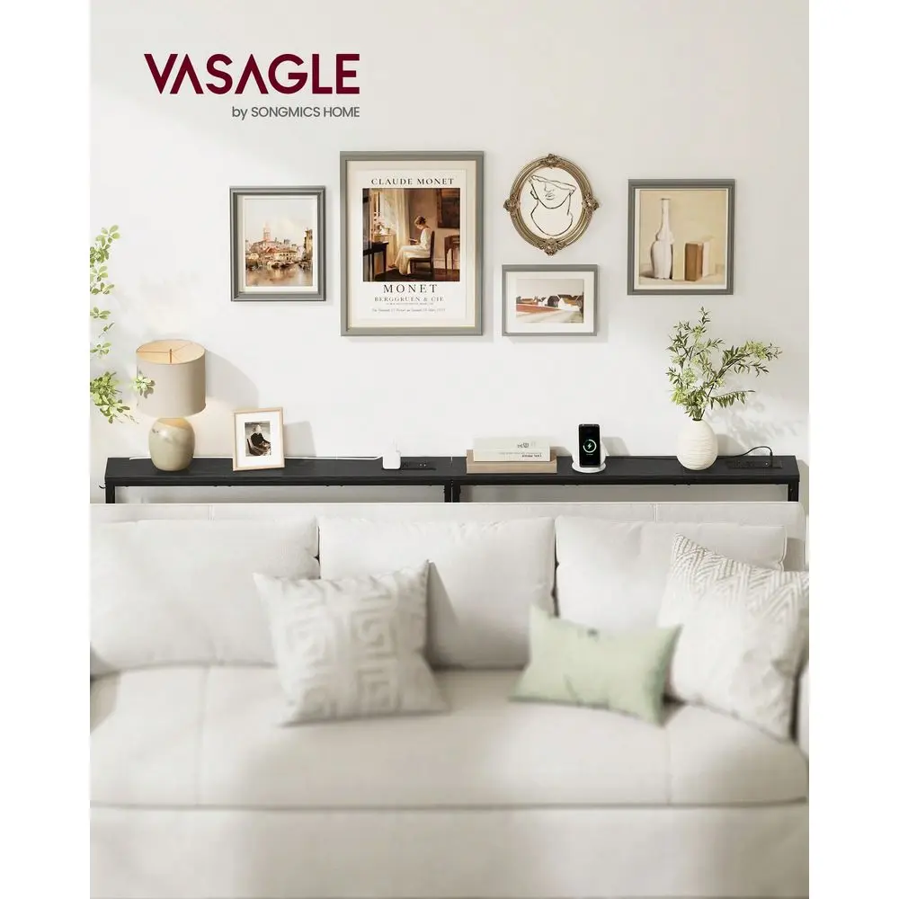 Set Of 2 Console Tables With Power Outlets, Slim Behind Couch Sofa Tables, 5.9 X 39.4 X 31.5 Inches, 2 Hooks, Easy Assembly, Fo
Set Of 2 Console Tables With Power Outlets, Slim Behind Couch Sofa Tables, 5.9 X 39.4 X 31.5 Inches, 2 Hooks, Easy Assembly, Fo