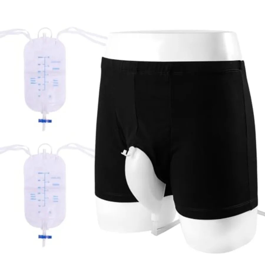 Wearable Urine Bag Male Urinal Bag Incontinence Pants for Men, Reusable Portable Male Collection Bags Urinal System with Collec
Wearable Urine Bag Male Urinal Bag Incontinence Pants for Men, Reusable Portable Male Collection Bags Urinal System with Collec