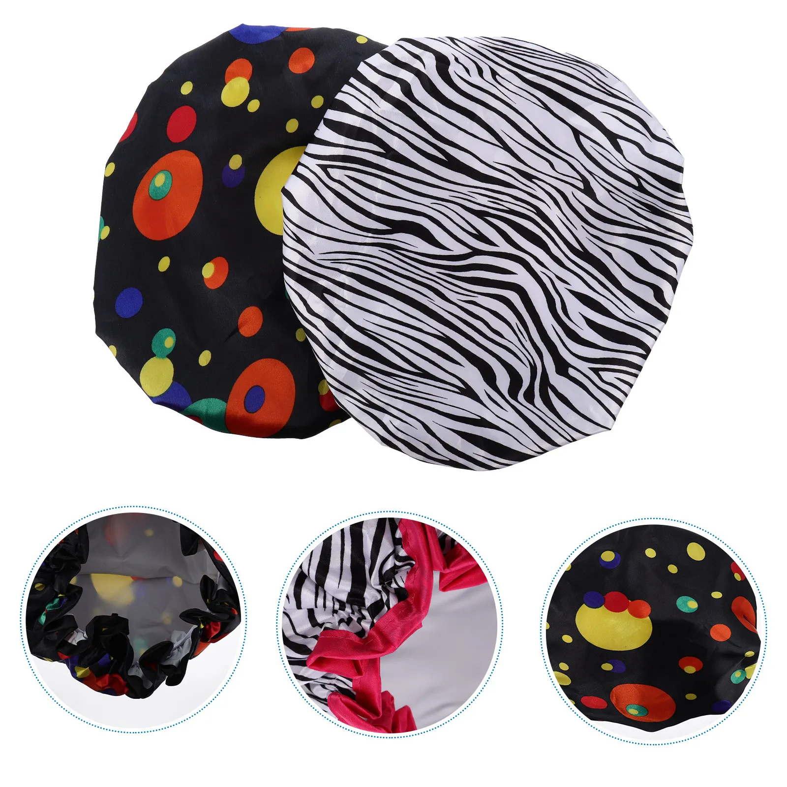 2 шт. водонепроницаемых шапочек для душа для женщин, двухслойные, из ПЭВА, с атласной отделкой, эластичные, для душа, купания, ухода за лицом, приготовления пищи, уборки
2 шт. водонепроницаемых шапочек для душа для женщин, двухслойные, из ПЭВА, с атласной отделкой, эластичные, для душа, купания, ухода за лицом, приготовления пищи, уборки