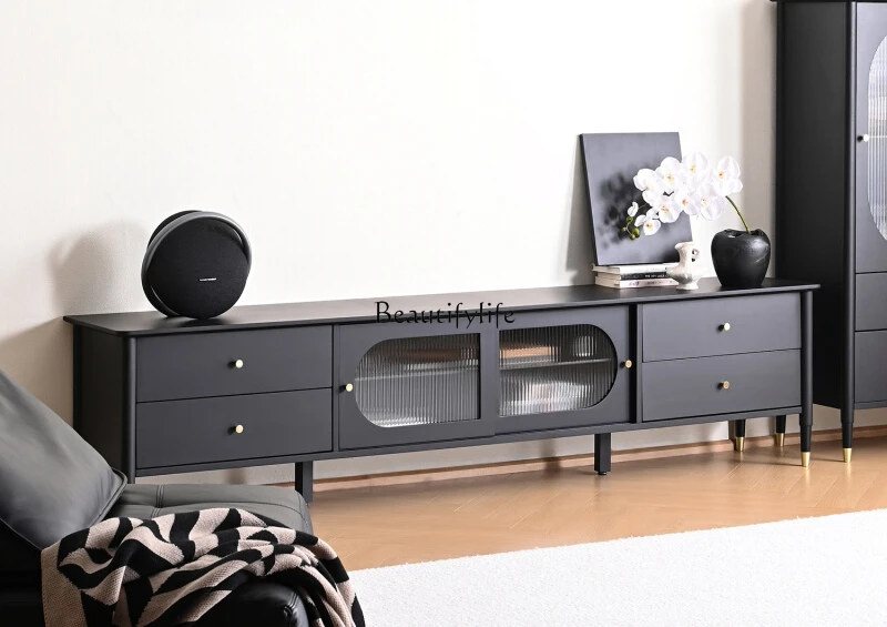 Dawning TV cabinet solid wood simple modern small apartment floor cabinet French retro black
Dawning TV cabinet solid wood simple modern small apartment floor cabinet French retro black