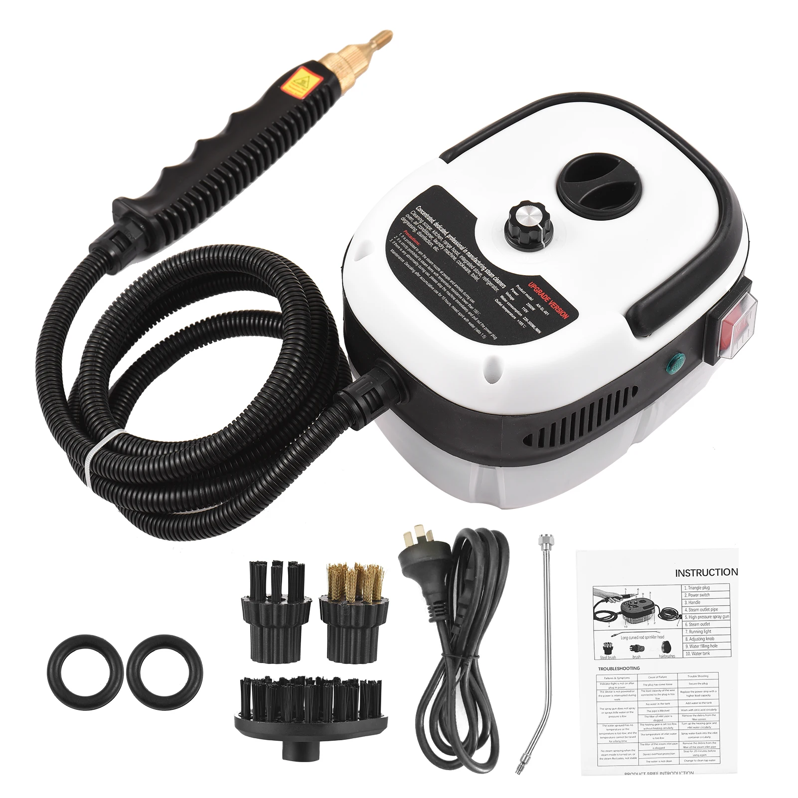 1500W Portable Handheld Steam Cleaner High Temperature Pressurized Steam Cleaning Machine with 3pcs Brush Heads
1500W Portable Handheld Steam Cleaner High Temperature Pressurized Steam Cleaning Machine with 3pcs Brush Heads