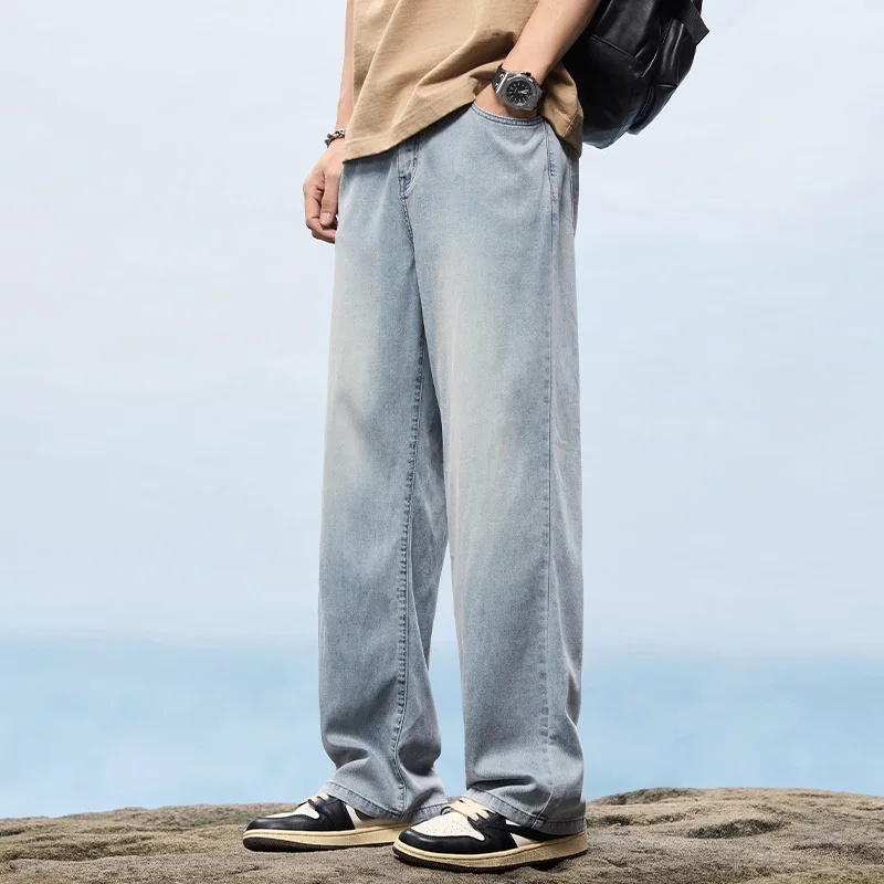 2026 Summer New Men's Elastic Waist Straight Leg Jeans Korean Fashion Street Casual Baggy Denim Pants Streetwear Men Clothing
2026 Summer New Men's Elastic Waist Straight Leg Jeans Korean Fashion Street Casual Baggy Denim Pants Streetwear Men Clothing