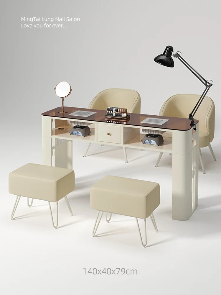 Mintailong Glass Manicure Table Internet Celebrity Manicure Table and Chair Set Cream Style Simple Nail Salon Special Table
Mintailong Glass Manicure Table Internet Celebrity Manicure Table and Chair Set Cream Style Simple Nail Salon Special Table