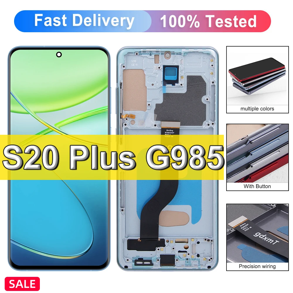 ЖК-дисплей TFT S20 Plus G985F для Samsung Galaxy S20 Plus, сменный цифровой сенсорный экран с рамкой в сборе
ЖК-дисплей TFT S20 Plus G985F для Samsung Galaxy S20 Plus, сменный цифровой сенсорный экран с рамкой в сборе