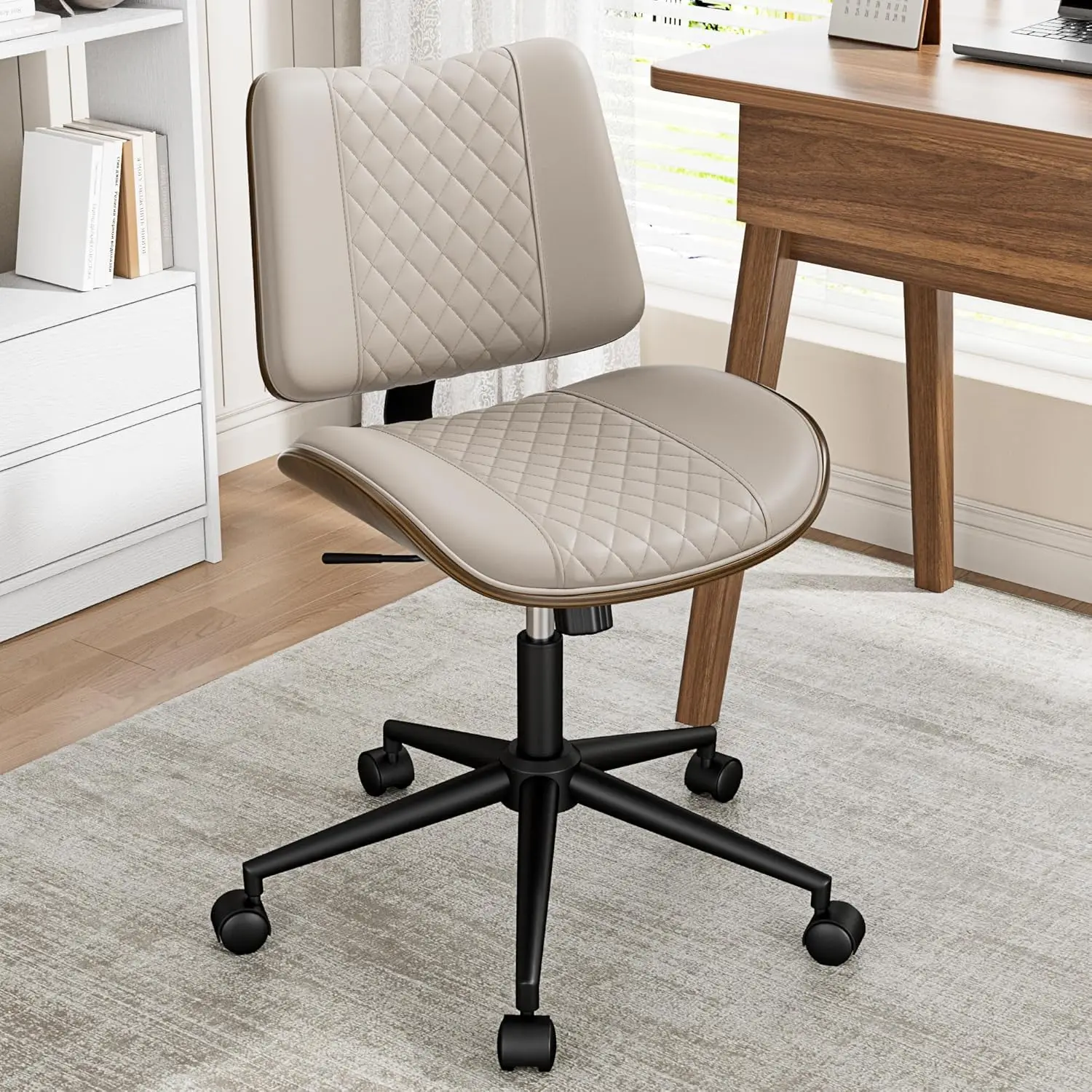 Home Arml Office Chair, Modern Walnut Desk Chair With Wheels, Adjustable Swivel Rolling Task Chair With Curved Ba For
Home Arml Office Chair, Modern Walnut Desk Chair With Wheels, Adjustable Swivel Rolling Task Chair With Curved Ba For