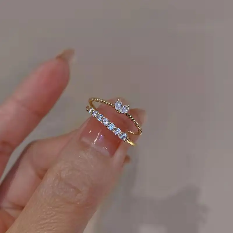 2026 New Fashion Heart Shape Zircon Rings Set for Women Girls Adjustable Minimalism Luxury Gold Color Twist Ring Wedding Jewelry
2026 New Fashion Heart Shape Zircon Rings Set for Women Girls Adjustable Minimalism Luxury Gold Color Twist Ring Wedding Jewelry