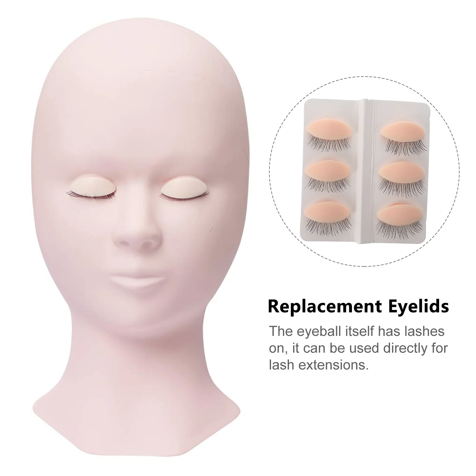 Detachable Lash Practice Head Realistic Silicone Eyelids For Makeup Training Kit Reusable Eyelid Replacement
Detachable Lash Practice Head Realistic Silicone Eyelids For Makeup Training Kit Reusable Eyelid Replacement