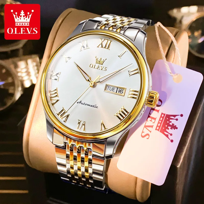 OLEVS Mens Watches Top Brand Luxury Mechanical Watch for Men Stainless Steel Waterproof Calendar Week Business Wristwatch Male
OLEVS Mens Watches Top Brand Luxury Mechanical Watch for Men Stainless Steel Waterproof Calendar Week Business Wristwatch Male