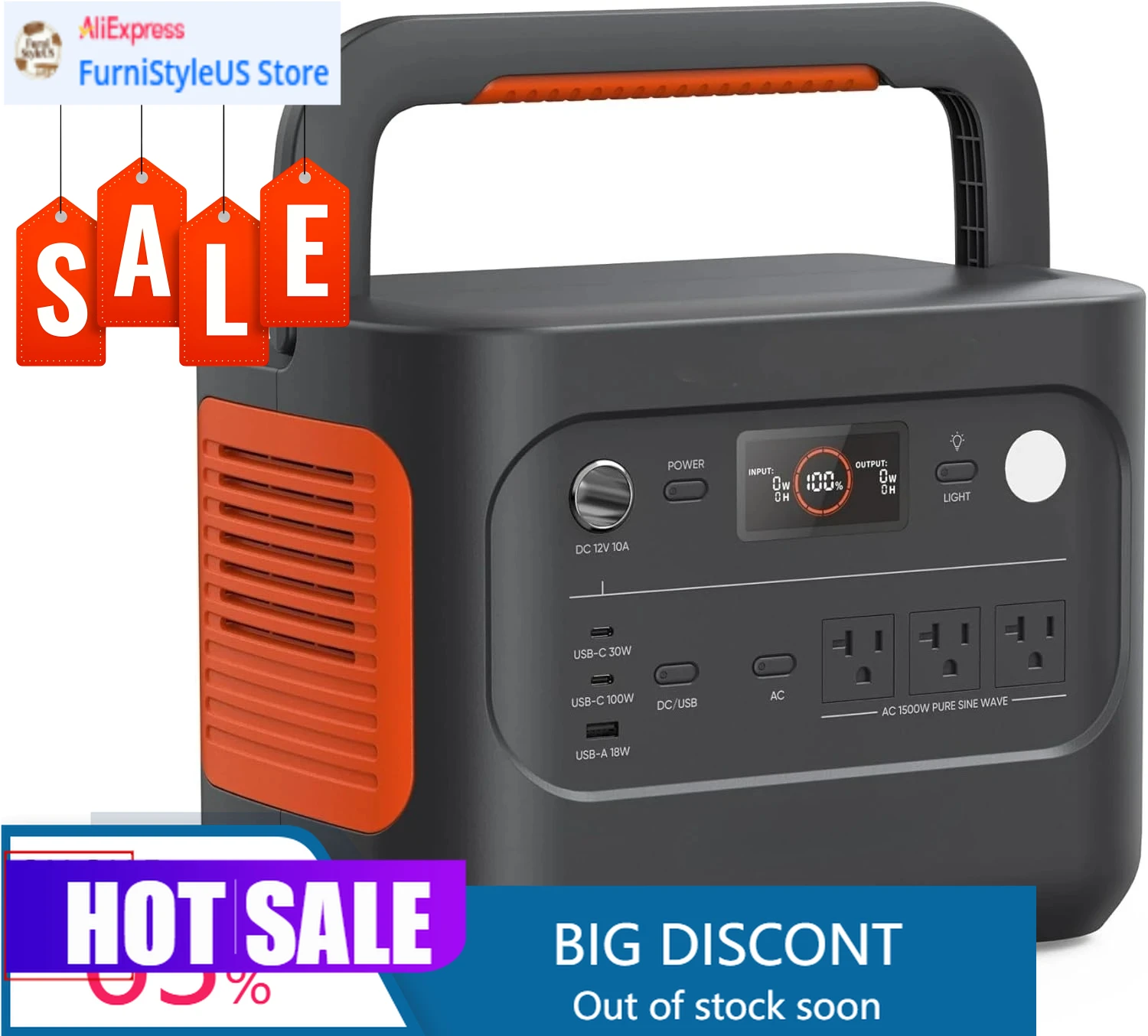 Портативная электростанция Home Emergency Generator V2, аккумулятор LiFePO4 1070 Вт·ч, выход переменного тока 1500 Вт/USB-C 100 Вт, быстрая зарядка за 1 час, солнечная зарядка
Портативная электростанция Home Emergency Generator V2, аккумулятор LiFePO4 1070 Вт·ч, выход переменного тока 1500 Вт/USB-C 100 Вт, быстрая зарядка за 1 час, солнечная зарядка