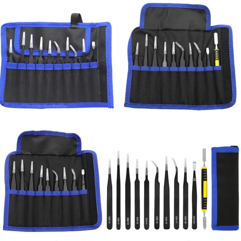 10 Pcs Tweezers Set Stainless Steel Anti-Static Precision Tweezers for Electronic Mobile Phone Repair Tools Hand Tools
10 Pcs Tweezers Set Stainless Steel Anti-Static Precision Tweezers for Electronic Mobile Phone Repair Tools Hand Tools