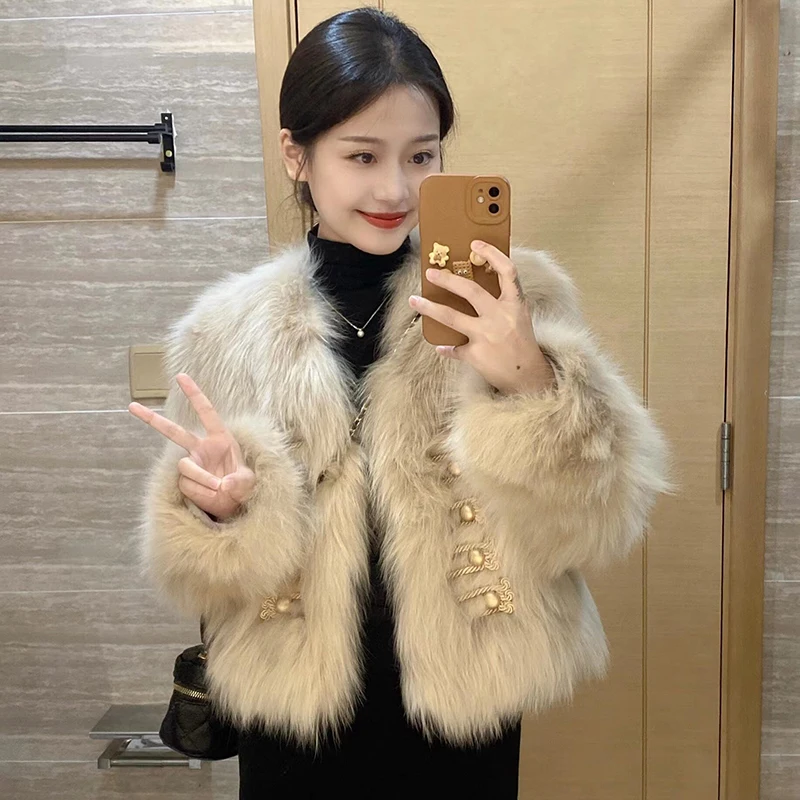Elegant Short Fur Coat Women's Name Lady Style Integrated Leather And Fur Coat V-Neck Long Sleeve Pure Color Autumn Winter New
Elegant Short Fur Coat Women's Name Lady Style Integrated Leather And Fur Coat V-Neck Long Sleeve Pure Color Autumn Winter New