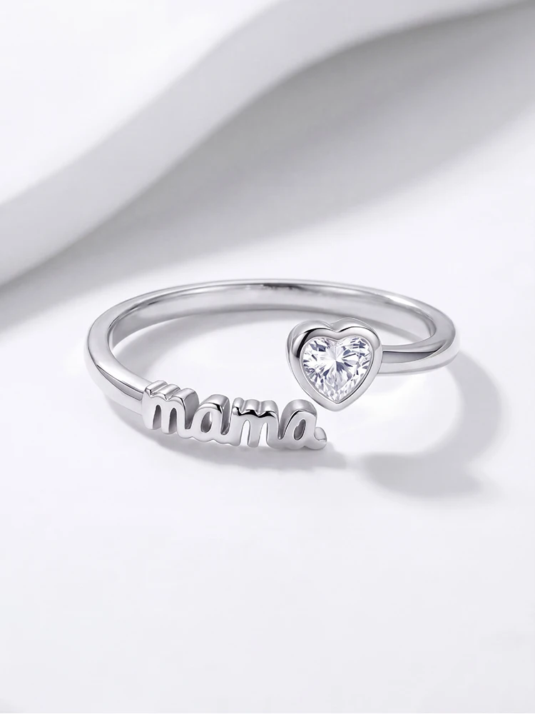 925 Sterling Silver Mama Love Heart Adjustable Ring For Women Engagement Anniversary Daily Wear High Quality Fine Jewelry
925 Sterling Silver Mama Love Heart Adjustable Ring For Women Engagement Anniversary Daily Wear High Quality Fine Jewelry