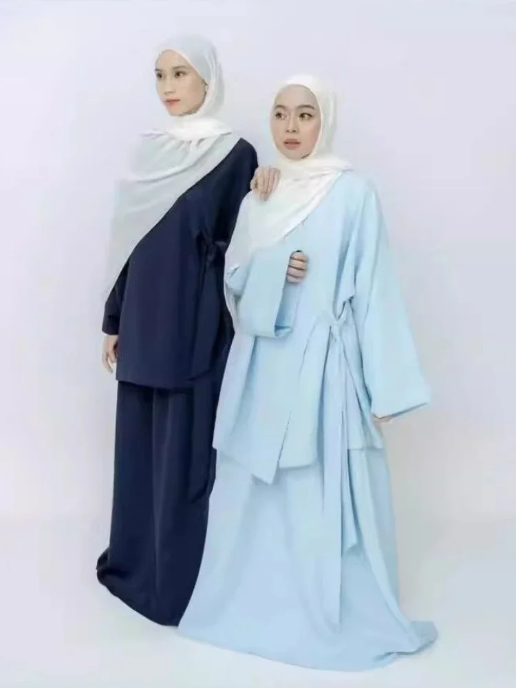 Ид Мусульманский женский комплект из двух предметов Кафтан Ислам Топы на шнуровке Юбка Костюмы Марокко Ансамблы Абая Турция Рамадан Скромные наряды
Ид Мусульманский женский комплект из двух предметов Кафтан Ислам Топы на шнуровке Юбка Костюмы Марокко Ансамблы Абая Турция Рамадан Скромные наряды