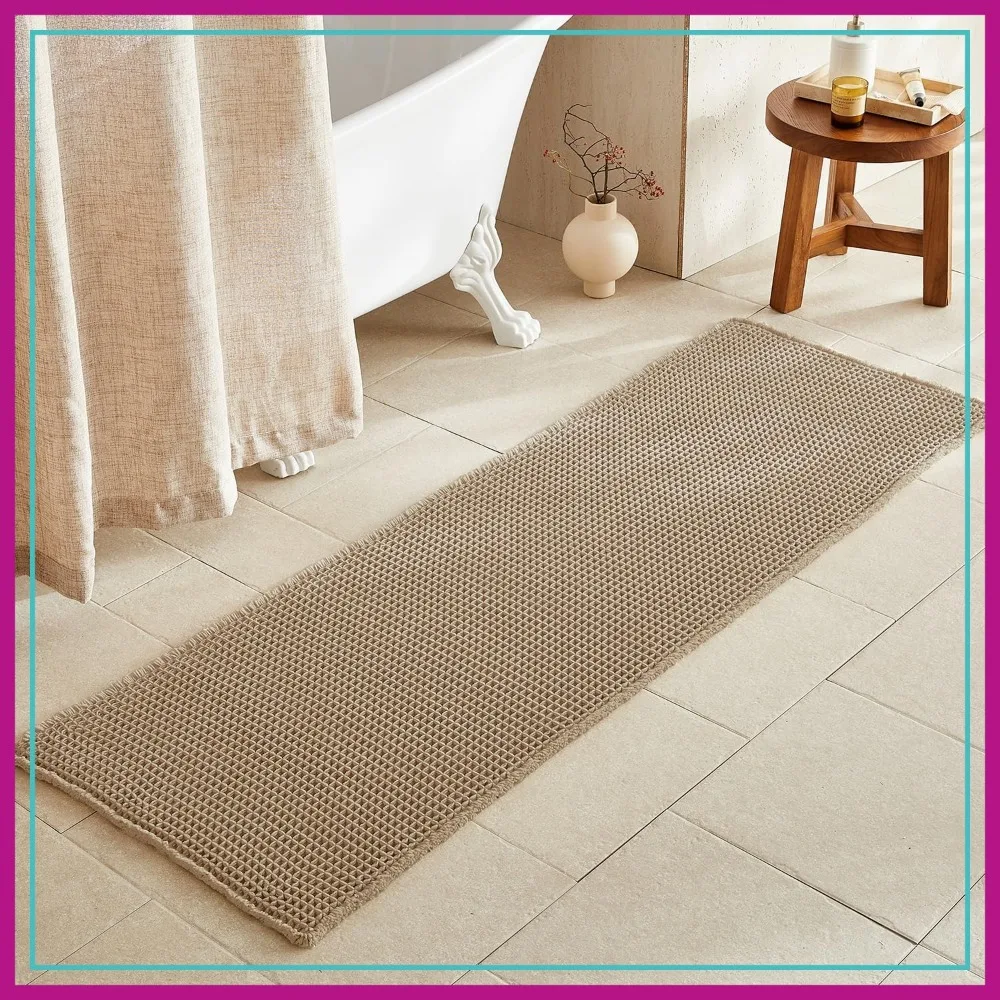 Waffle Runner Rug Bathroom, Long Boho Bathroom Rugs Non Slip Washable Super Absorbent Quick Dry Farmhouse Bath Mat, 72"x24" Khaki
Waffle Runner Rug Bathroom, Long Boho Bathroom Rugs Non Slip Washable Super Absorbent Quick Dry Farmhouse Bath Mat, 72"x24" Khaki