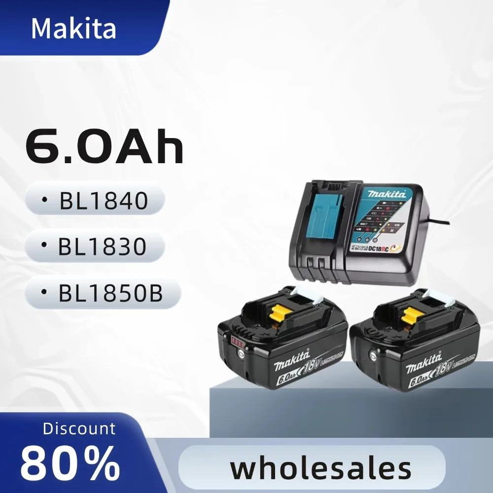 Original Makita 18V 6.0Ah wiederaufladbarer geeignet Makita BL1840 BL1830 BL1830B BL1850 BL1850B Original-Elektrowerkzeug-Akku
Original Makita 18V 6.0Ah wiederaufladbarer geeignet Makita BL1840 BL1830 BL1830B BL1850 BL1850B Original-Elektrowerkzeug-Akku