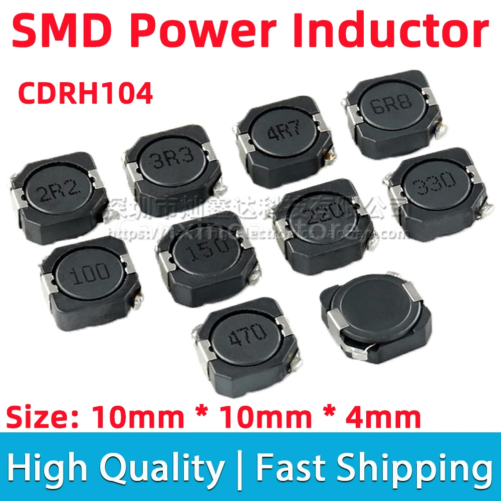 10pcs CDRH104R CDRH104 Shield Power Inductor SMD Mode Inductance 2.2uh 22uh 4.7uh 10uh 15uh 33uh 100uh 150uh 47uh 68uh 10*10*4mm
10pcs CDRH104R CDRH104 Shield Power Inductor SMD Mode Inductance 2.2uh 22uh 4.7uh 10uh 15uh 33uh 100uh 150uh 47uh 68uh 10*10*4mm