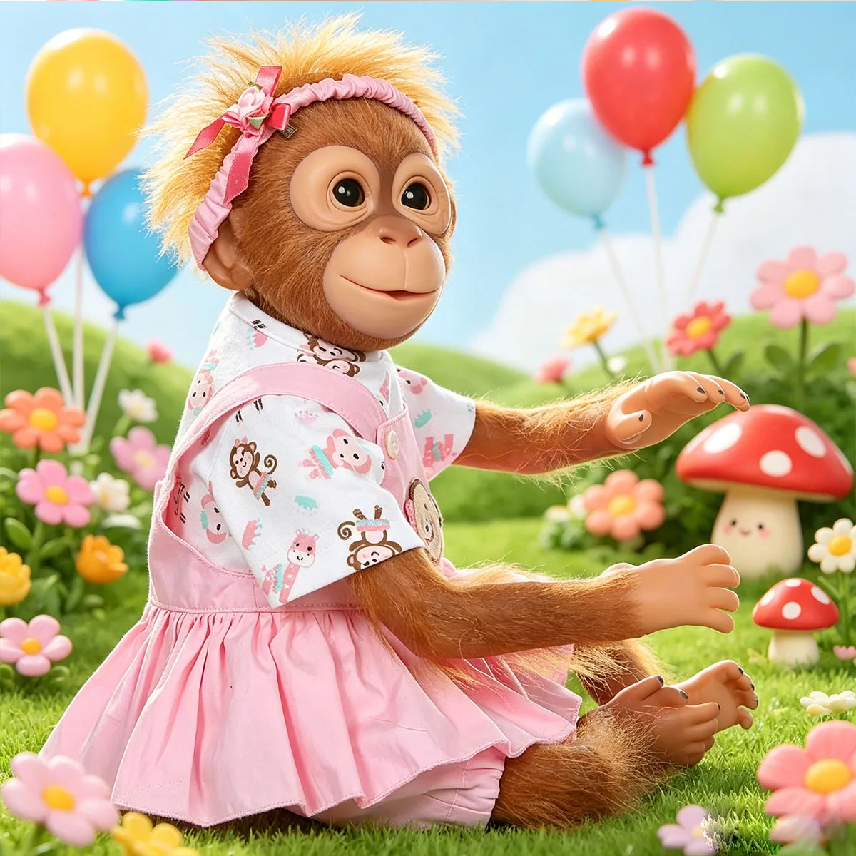 22 Inch Reborn Monkey Doll, Realistic Lifelike Baby Monkey with Pink Dress & Headband, Soft Silicone Handmade Collectible Doll, Perfect Gift for Kids & Collectors
22 Inch Reborn Monkey Doll, Realistic Lifelike Baby Monkey with Pink Dress & Headband, Soft Silicone Handmade Collectible Doll, Perfect Gift for Kids & Collectors