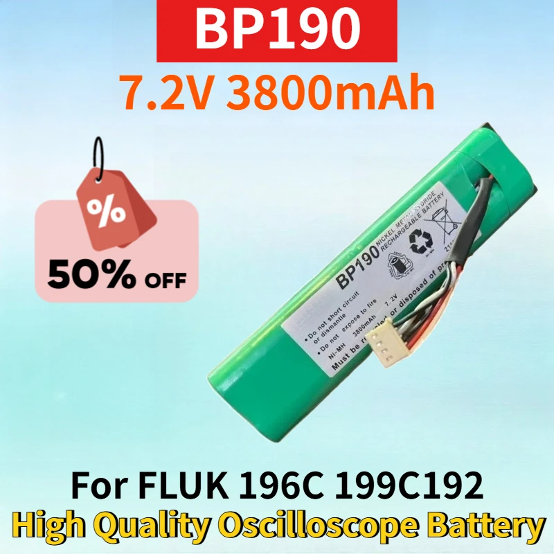Newest BP190 7.2V 3800mAh NI-MH Rechargeable Battery Pack for FLUK 196C 199C192 High Quality Oscilloscope Replacement Battery
Newest BP190 7.2V 3800mAh NI-MH Rechargeable Battery Pack for FLUK 196C 199C192 High Quality Oscilloscope Replacement Battery