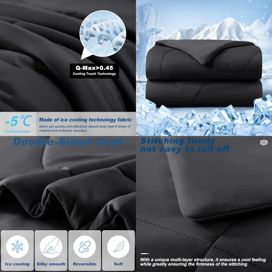 Cooling Comforter Queen Size, Double-Sided Cold Tech Fabric Quilted Bed Comforters Cooling Blanket for Hot Sleepers, Breathable
Cooling Comforter Queen Size, Double-Sided Cold Tech Fabric Quilted Bed Comforters Cooling Blanket for Hot Sleepers, Breathable