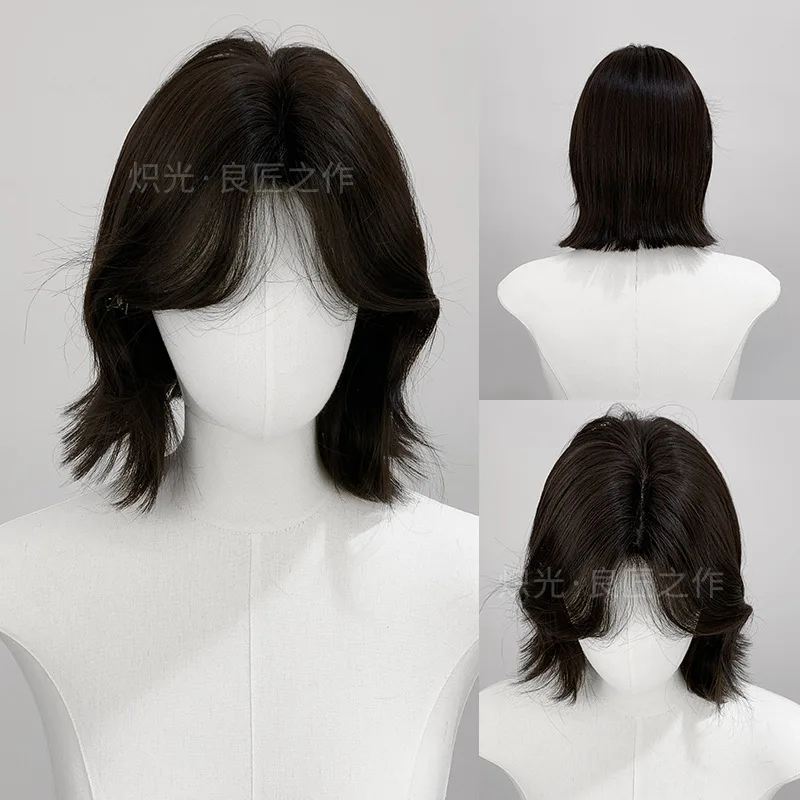 Wig female short hair bangs breathable without traces fluffy whole top simulation hair full headgear
Wig female short hair bangs breathable without traces fluffy whole top simulation hair full headgear