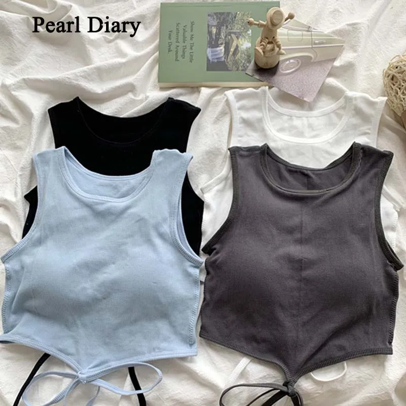 Pearl Diary Sexy Slim Sleeveless Tank Tops With Built In Bra For Women Sweet Solid Lacing Up Casual Crop Top Versatile Bottom V
Pearl Diary Sexy Slim Sleeveless Tank Tops With Built In Bra For Women Sweet Solid Lacing Up Casual Crop Top Versatile Bottom V