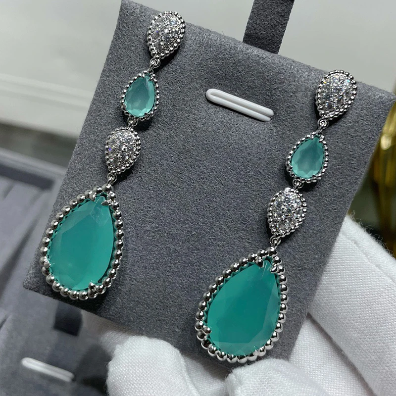 2023 Hot Brand Pure 925 Sterling Silver Jewelry Blue Water Drop Earrings Luxury Wedding Top Quality Party Silver Big Earrings
2023 Hot Brand Pure 925 Sterling Silver Jewelry Blue Water Drop Earrings Luxury Wedding Top Quality Party Silver Big Earrings