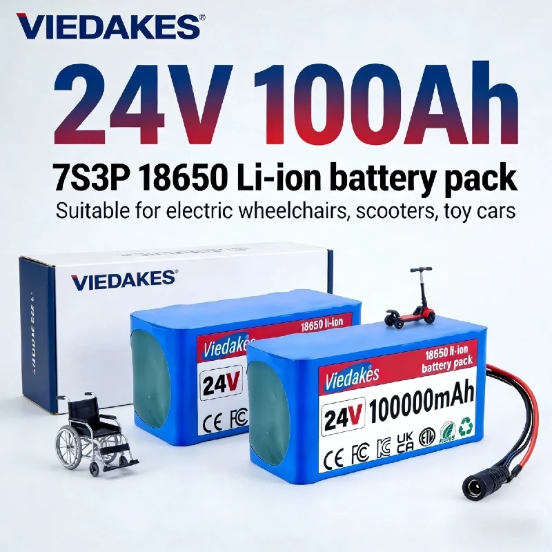 Литий-ионный аккумуляторный блок 7S3P 24В 100Ач с BMS + зарядное устройство 29.4В 2А для электрических инвалидных колясок и скутеров
Литий-ионный аккумуляторный блок 7S3P 24В 100Ач с BMS + зарядное устройство 29.4В 2А для электрических инвалидных колясок и скутеров