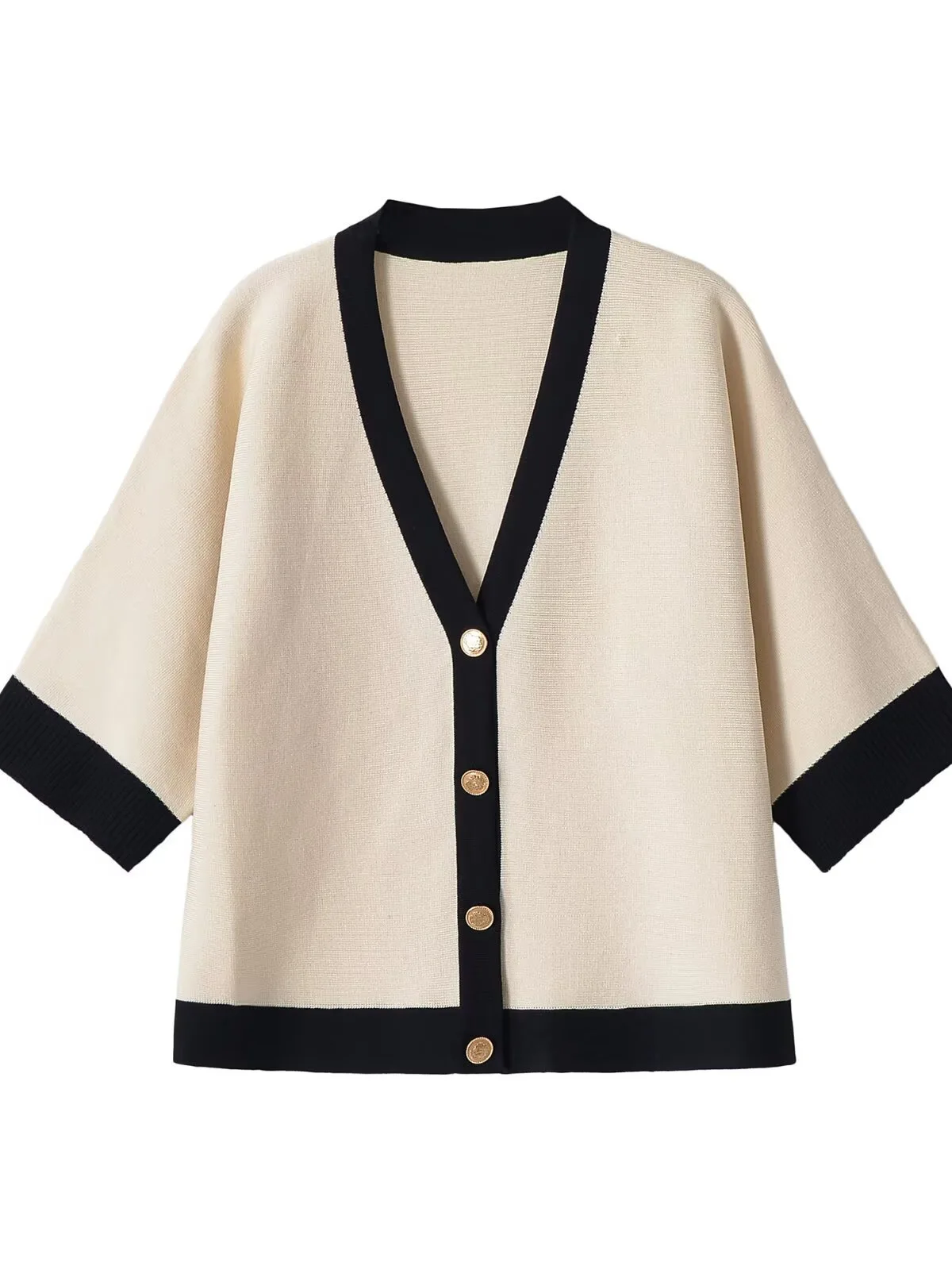 Dave&Di New Cross Border European And American Foreign Trade V-neck 7-inch Sleeve Buckle Loose Knitted Sweater
Dave&Di New Cross Border European And American Foreign Trade V-neck 7-inch Sleeve Buckle Loose Knitted Sweater