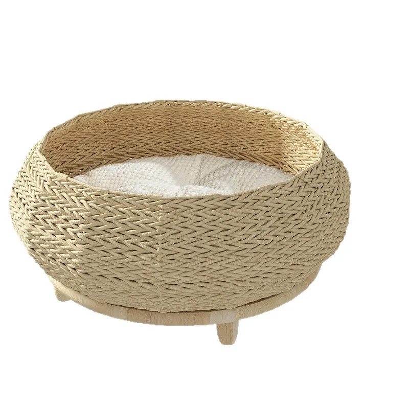 Cat weaving solid wood cat sleeping pet supplies round cat and dog seat cushion
Cat weaving solid wood cat sleeping pet supplies round cat and dog seat cushion