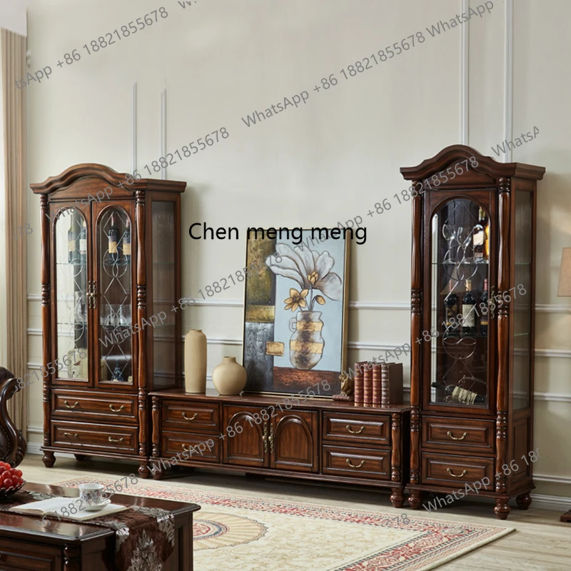 Simple American solid wood living room retro TV against the wall home TV locker H
Simple American solid wood living room retro TV against the wall home TV locker H