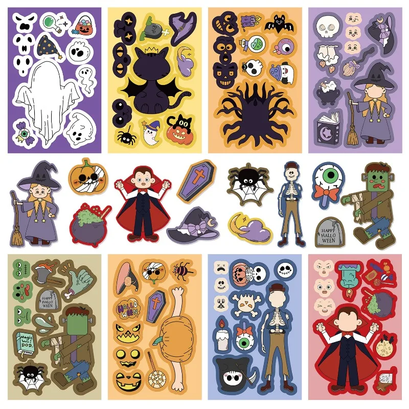 8 Halloween face changing stickers children's educational toys handmade DIY cartoon stickers puzzle stickers
8 Halloween face changing stickers children's educational toys handmade DIY cartoon stickers puzzle stickers