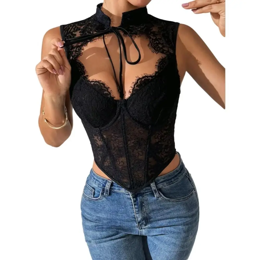 European And American Trade Lace Fishbone Steel Ring Vest Sexy Style Waist-Cinching Top Fishbone Outerwear Belted Strap Crop Top
European And American Trade Lace Fishbone Steel Ring Vest Sexy Style Waist-Cinching Top Fishbone Outerwear Belted Strap Crop Top