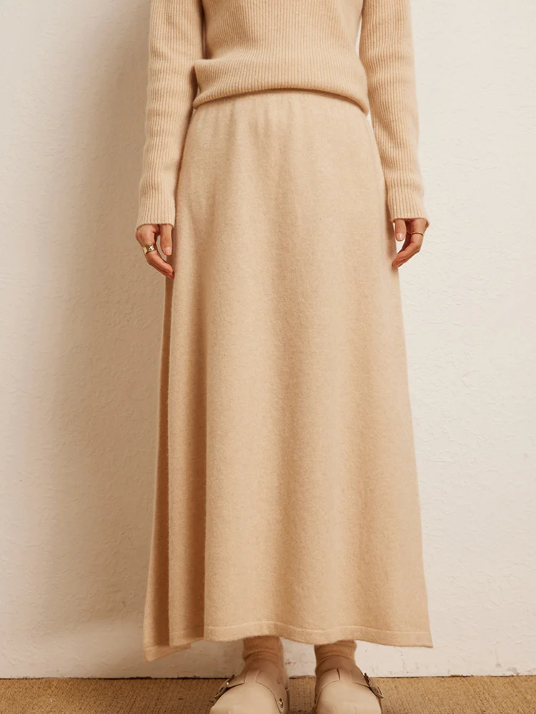 2025 Chic Classic High Quality Skirts Autumn Winter Woman 100% Cashmere Knitwear Retro Grace Solid Color Basics A-Line Clothing 
2025 Chic Classic High Quality Skirts Autumn Winter Woman 100% Cashmere Knitwear Retro Grace Solid Color Basics A-Line Clothing