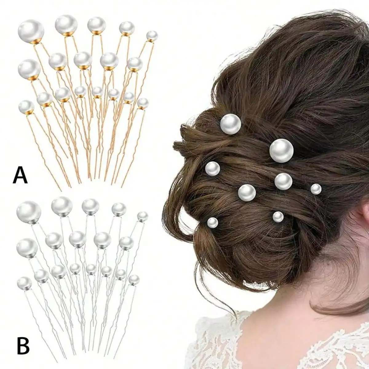 18Pcs Fashionable and Elegant Gold Pearl Hairpins for Bridal Updo Styling, Suitable for Bridal Attire, Dress Wear, and Can Also Be Used for Daily Use
18Pcs Fashionable and Elegant Gold Pearl Hairpins for Bridal Updo Styling, Suitable for Bridal Attire, Dress Wear, and Can Also Be Used for Daily Use