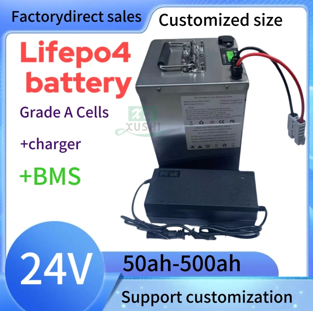XS 24V Lifepo4 Battery 100Ah 50Ah 150Ah 200Ah 300Ah 400Ah 500Ah LIthium Batterie for 2KW 5KW Inverter Backup Power Solar System
XS 24V Lifepo4 Battery 100Ah 50Ah 150Ah 200Ah 300Ah 400Ah 500Ah LIthium Batterie for 2KW 5KW Inverter Backup Power Solar System