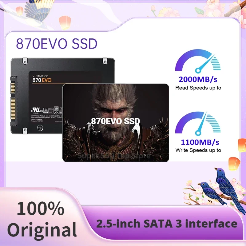 Оригинальный внутренний жесткий диск SSD 870 EVO, Внутренний твердотельный накопитель SATA 3, 500 дюйма, для ноутбука, настольного компьютера, MLC Disco Duro PS5, 4 ТБ, 8 ТБ, 1 ТБ, 2,5 ГБ
Оригинальный внутренний жесткий диск SSD 870 EVO, Внутренний твердотельный накопитель SATA 3, 500 дюйма, для ноутбука, настольного компьютера, MLC Disco Duro PS5, 4 ТБ, 8 ТБ, 1 ТБ, 2,5 ГБ