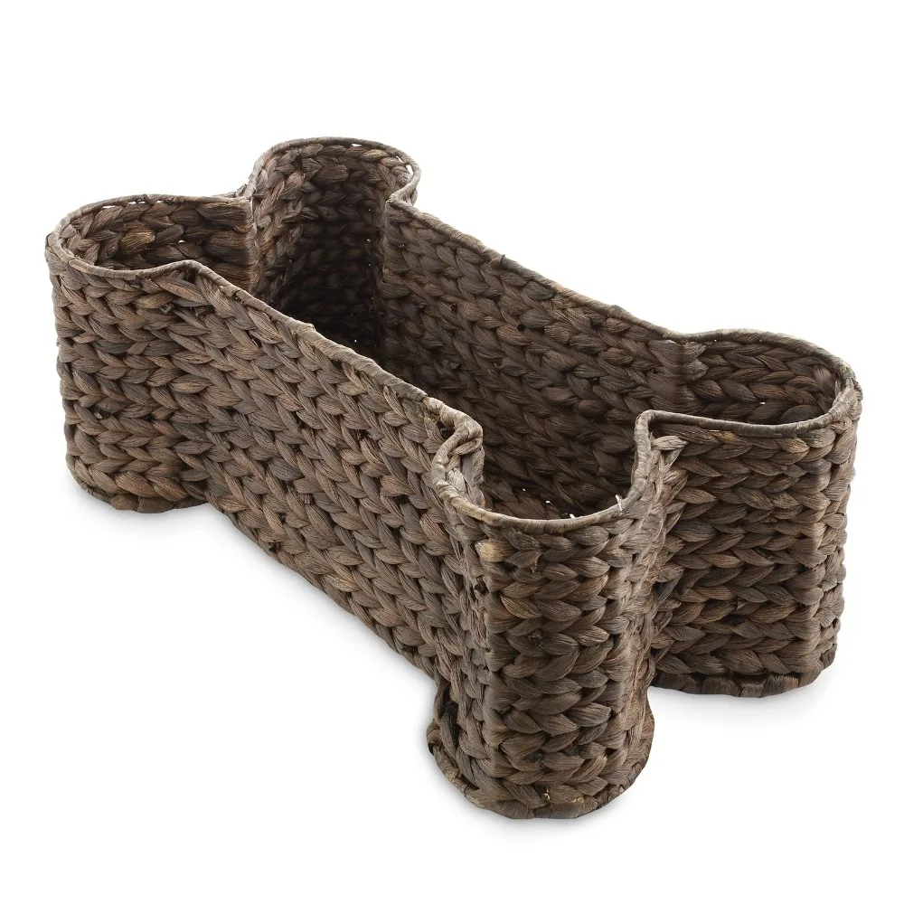 Dog Bone Shaped Basket Organizer Bin for Pet Toys, Wicker Hyacinth, Espresso
Dog Bone Shaped Basket Organizer Bin for Pet Toys, Wicker Hyacinth, Espresso