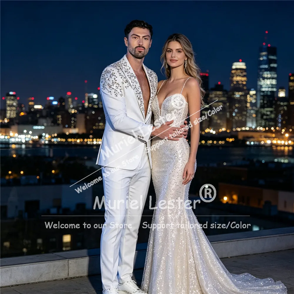Luxury Beaded Stones Suits Men For Wedding Single Breasted Jacket Pants 2 Piece Sets Groom Tuxedo Formal Dinner Party Outfits
Luxury Beaded Stones Suits Men For Wedding Single Breasted Jacket Pants 2 Piece Sets Groom Tuxedo Formal Dinner Party Outfits
