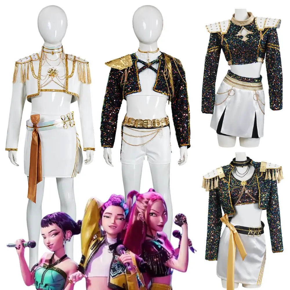Kids Rumi Mira Zoey Kpop Demon Hunters Cosplay Costume For Child Girls Perfomance Suit Fantasy Roleplay Halloween Carnival Suit
Kids Rumi Mira Zoey Kpop Demon Hunters Cosplay Costume For Child Girls Perfomance Suit Fantasy Roleplay Halloween Carnival Suit