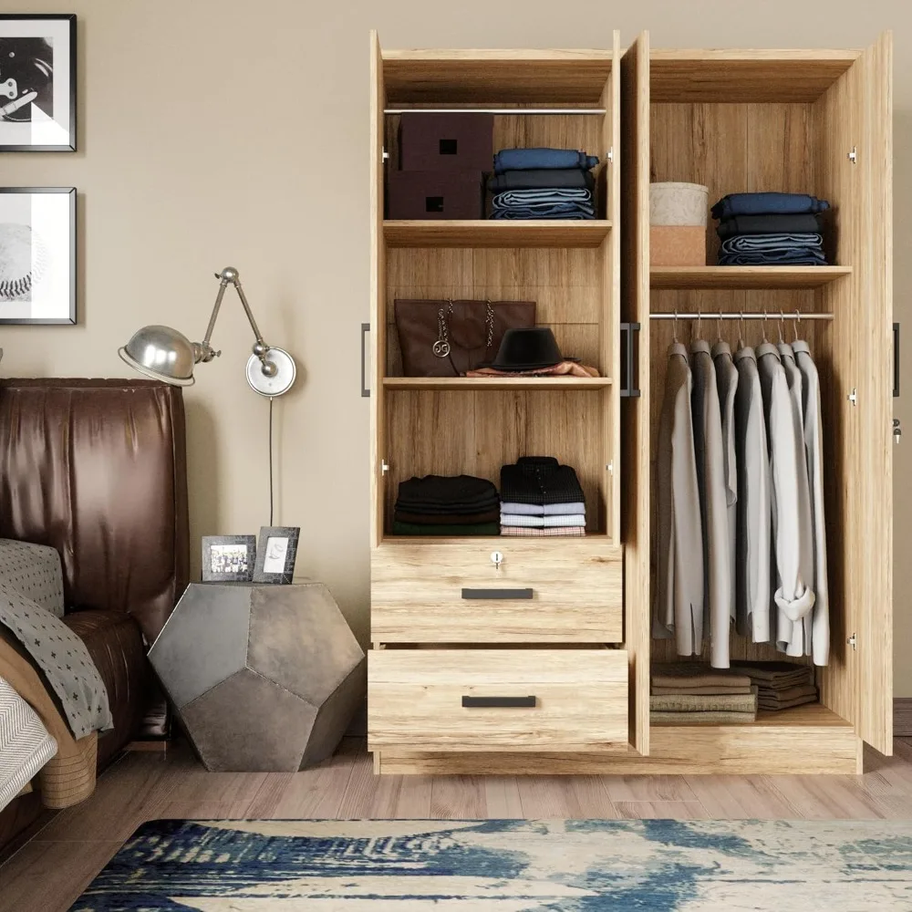 4 Doors Wardrobe 2 Drawers with Shelves 48 inch Wide and 72 high (Natural Oak)
4 Doors Wardrobe 2 Drawers with Shelves 48 inch Wide and 72 high (Natural Oak)