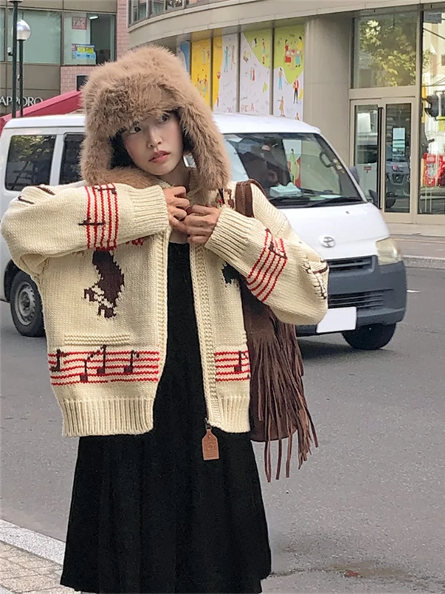 Street Sle Winter Cartoon Retro Dancing Collar Zipper Casual Versatile Knitted Sweater Jaet Korean Version Commute Regula...
Street Sle Winter Cartoon Retro Dancing Collar Zipper Casual Versatile Knitted Sweater Jaet Korean Version Commute Regula...