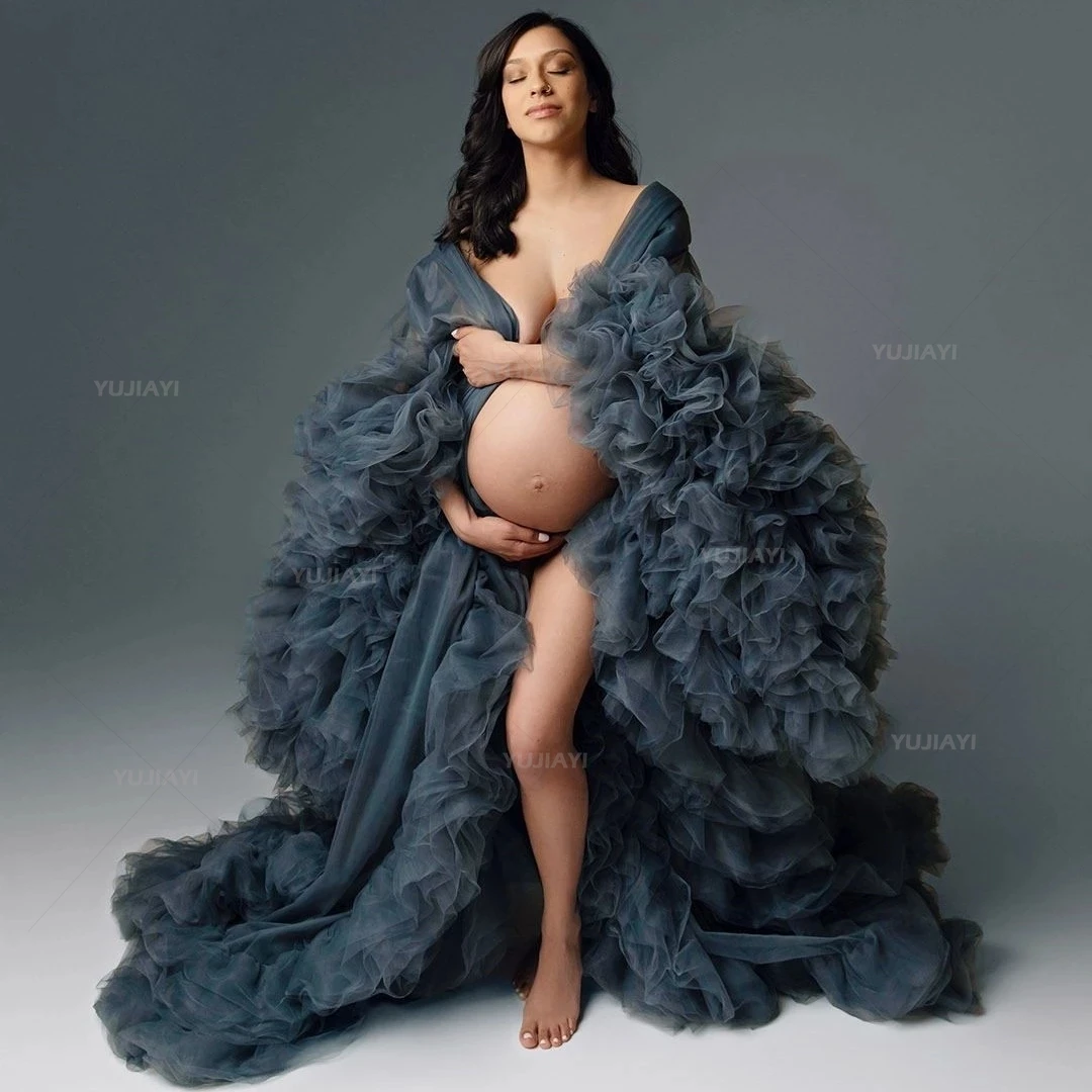 Customized Tulle Ruffles Prom Dresses Pregnant Women's Dress Sheer Long Sleeved Maternity Gowns for Photo Shoot Bridal Sleepwear
Customized Tulle Ruffles Prom Dresses Pregnant Women's Dress Sheer Long Sleeved Maternity Gowns for Photo Shoot Bridal Sleepwear