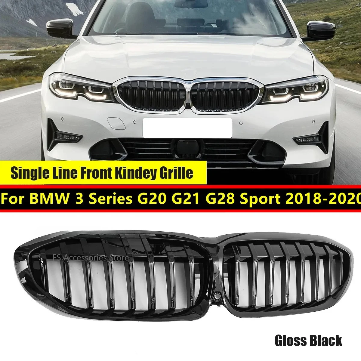 Glossy Black Front Kidney Grille For BMW 3 Series G20 G21/G28 330i M340i 2019-2021 51138072085 Car Upper Bumper Hood Grill
Glossy Black Front Kidney Grille For BMW 3 Series G20 G21/G28 330i M340i 2019-2021 51138072085 Car Upper Bumper Hood Grill