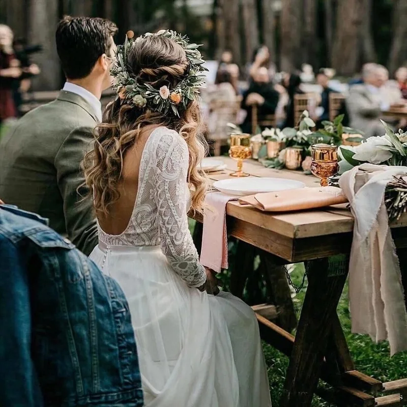 Rustic Boho Wedding Dress for Women 2024 Bride Backless Long Sleeve A-Line Lace Chiffon Pastrol Garden Bridal Gowns Customized
Rustic Boho Wedding Dress for Women 2024 Bride Backless Long Sleeve A-Line Lace Chiffon Pastrol Garden Bridal Gowns Customized