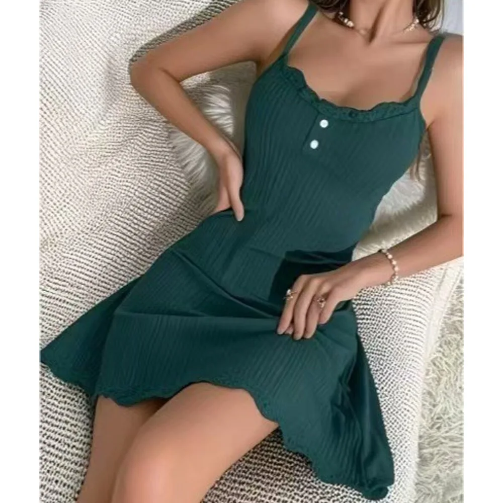 Fashionable And Sexy Lace Camisole Sexy Female Lingerie Hot Night Dress Breathable Nightgown For Home Wear Pajamas For Women
Fashionable And Sexy Lace Camisole Sexy Female Lingerie Hot Night Dress Breathable Nightgown For Home Wear Pajamas For Women