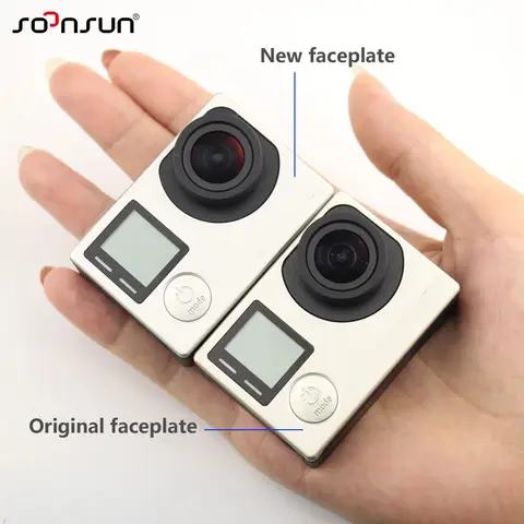 Pieza de reparación de repuesto de carcasa de marco de placa frontal de cubierta frontal para GoPro Hero 4 Black and Hero 4 Silver Camera Go Pro Accesorios