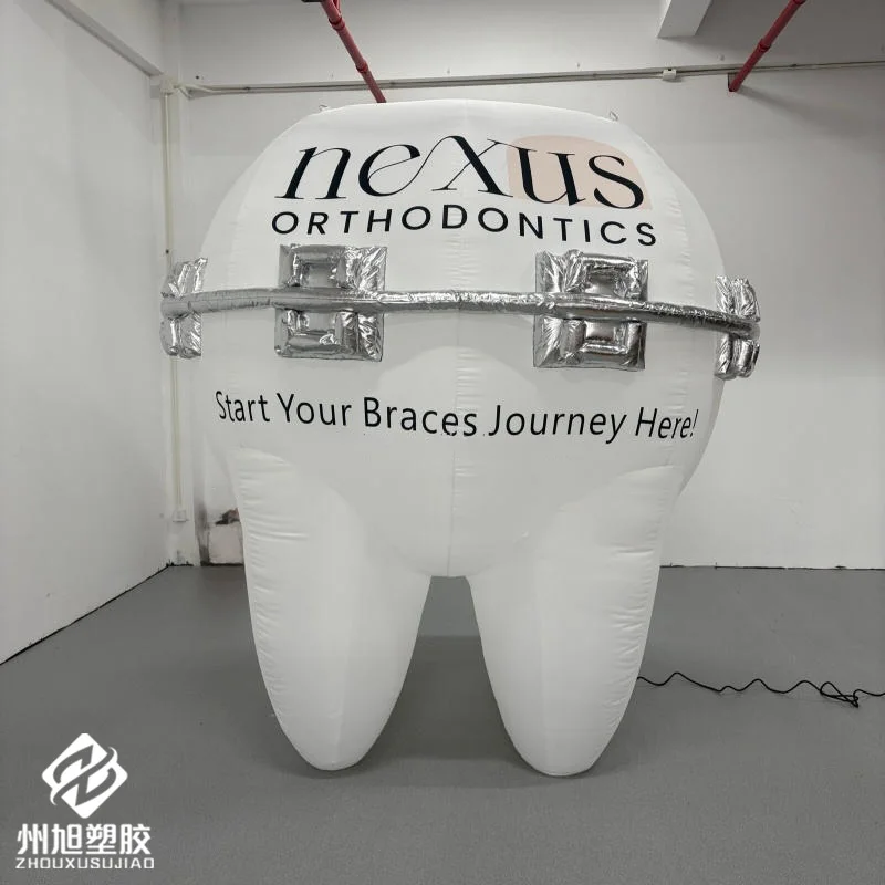 Inflatable teeth, with a blower, as an outdoor mall or square event decoration item
Inflatable teeth, with a blower, as an outdoor mall or square event decoration item