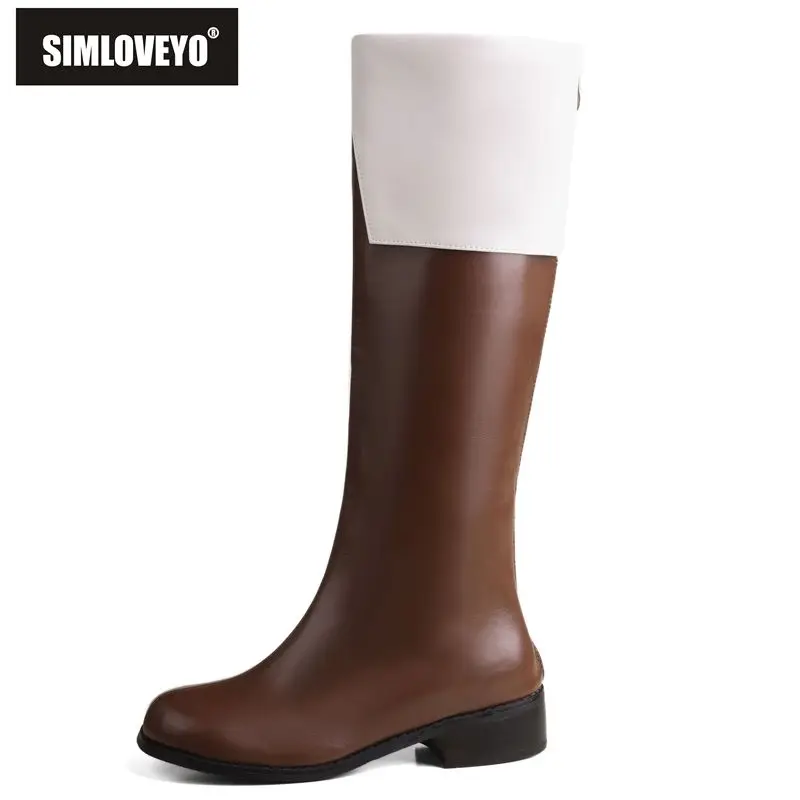 SIMLOVEYO Retro Female Knee High Boots Round Toe Block Heels Zipper Mixed Color Plus Size 46 47 48 Leisure Soft Riding Booties
SIMLOVEYO Retro Female Knee High Boots Round Toe Block Heels Zipper Mixed Color Plus Size 46 47 48 Leisure Soft Riding Booties