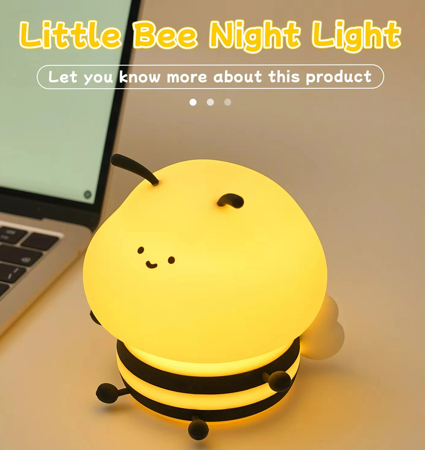 Honeybee Cartoon Silicone Night Light Rechargeable Led Cute Nightligt for Kids Room
Honeybee Cartoon Silicone Night Light Rechargeable Led Cute Nightligt for Kids Room